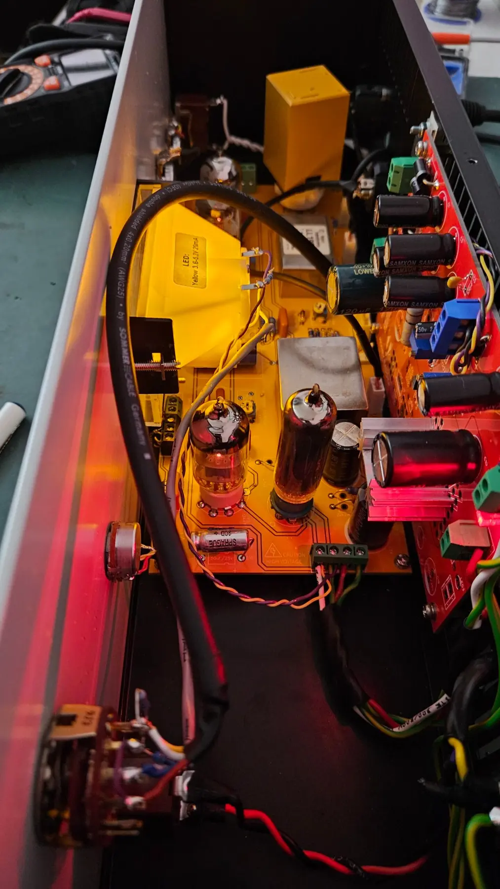 HoneyBadger variable high-voltage tube power supply installed in a working chassis